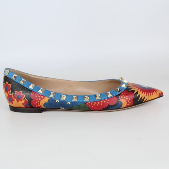NEW Valentino Garavani Rockstud Leather Flats-Chic Luxury Style | Office - Party - Picture 5 of 16